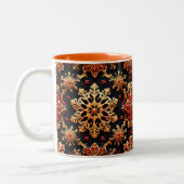 Golden Snowflakes Elegant Winter holidays Design Zweifarbige Tasse (Links)