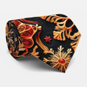 Golden Snowflakes Elegante Winterferien Design Krawatte (Gerollt)