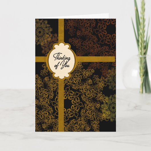 Golden Snowflakes Encouragement Thinking of You Karte (Vorderseite)