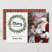 Golden Snowflakes Foto Weihnachtskarte Feiertagskarte (Vorne/Hinten)