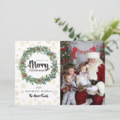 Golden Snowflakes Foto Weihnachtskarte Feiertagskarte (Stehend Vorderseite)