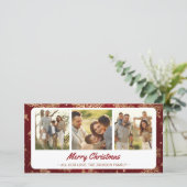 Golden Snowflakes Frohe Weihnachten 3 FotoCollage (Stehend Vorderseite)