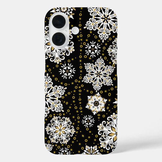 Golden Snowflakes Glam Case-Mate iPhone Hülle (Rückseite)