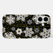Golden Snowflakes Glam Case-Mate iPhone Hülle (Rückseite (Horizontal))