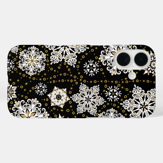 Golden Snowflakes Glam Case-Mate iPhone Hülle (Rückseite (Horizontal))
