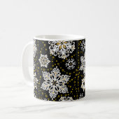 Golden Snowflakes Glam Kaffeetasse (Vorderseite Links)