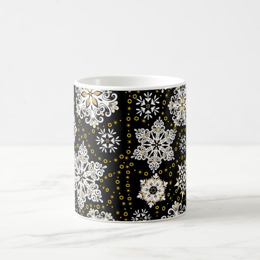 Golden Snowflakes Glam Kaffeetasse (Mittel)