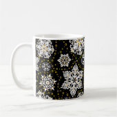 Golden Snowflakes Glam Kaffeetasse (Links)