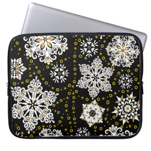 Golden Snowflakes Glam Laptopschutzhülle