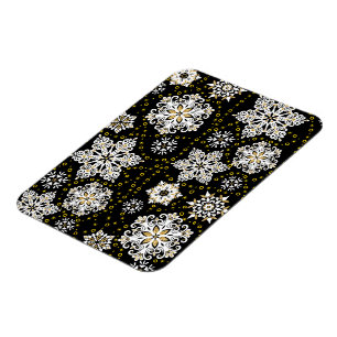 Golden Snowflakes Glam Magnet
