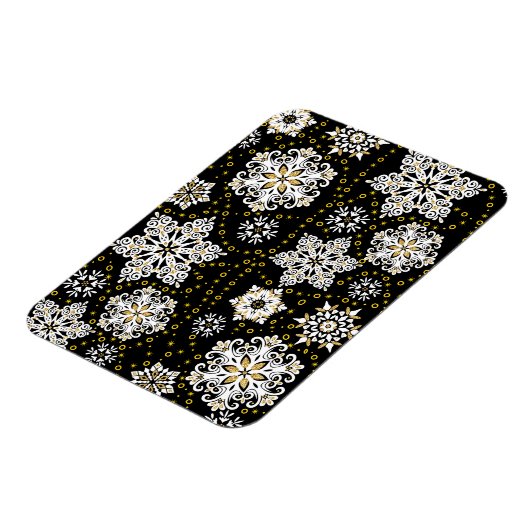 Golden Snowflakes Glam Magnet (Linke Seite)
