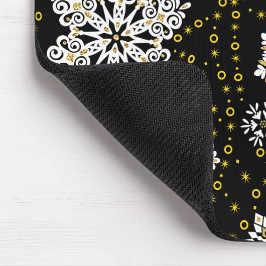 Golden Snowflakes Glam Mousepad (Ecke)