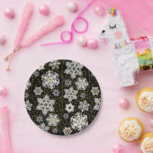 Golden Snowflakes Glam Pappteller (Party)