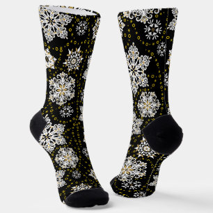 Golden Snowflakes Glam Socken