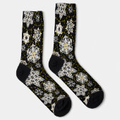 Golden Snowflakes Glam Socken (Rechts)