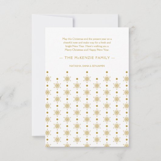 Golden Snowflakes Merry Christmas Photo Baby (Rückseite)