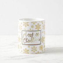 Golden Snowflakes Weihnachten Tasse