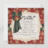 Golden Snowflakes Weihnachtsgedicht Party Einladun Einladung (Rückseite)