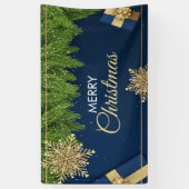 Golden Snowflakes Weihnachtskarte, Frohe Weihnacht Banner (Vertikal)