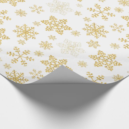 Golden Snowflakes Weihnachtswrapper Geschenkpapier (Ecke)