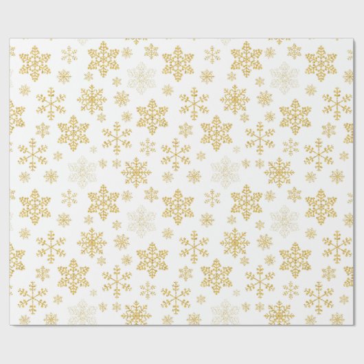 Golden Snowflakes Weihnachtswrapper Geschenkpapier (Flach)