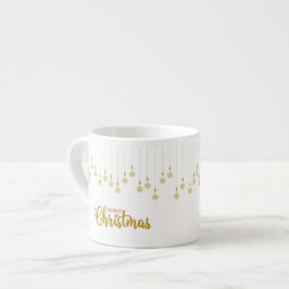 Golden Snowflakes with Merry Christmas Quote Espressotasse