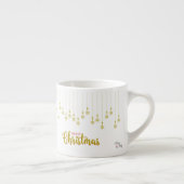 Golden Snowflakes with Merry Christmas Quote Espressotasse (Rechts)