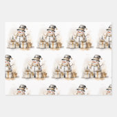 Golden Snowman: Add Elegance to Your Holiday Deco Geschenkpapier Set (Vorderseite 3)