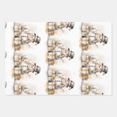 Golden Snowman: Add Elegance to Your Holiday Deco Geschenkpapier Set (Vorderseite)