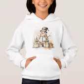 Golden Snowman: Add Elegance to Your Holiday Deco Hoodie (Vorderseite)