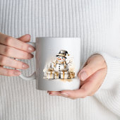 Golden Snowman: Add Elegance to Your Holiday Deco Kaffeetasse