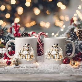 Golden Snowman: Add Elegance to Your Holiday Deco Kaffeetasse