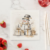 Golden Snowman: Add Elegance to Your Holiday Deco Serviette (Beispiel)