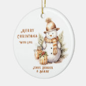 Golden Snowman Weihnachtsbaum Keramik Ornament (Links)