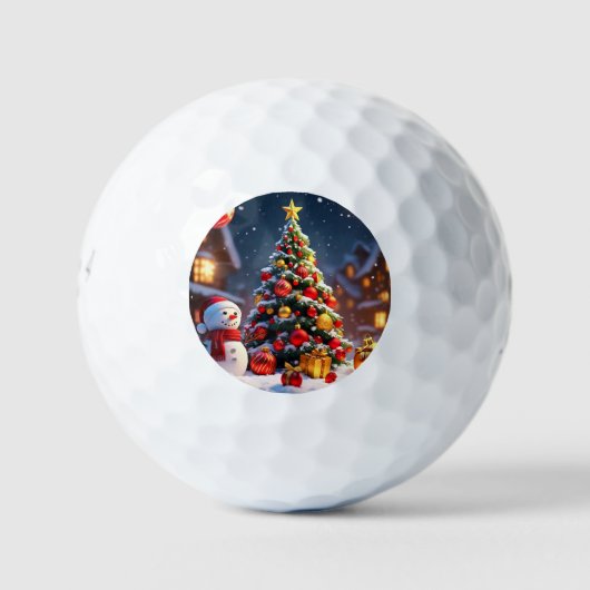 "Golden Snowy Serenity" Golfball (Vorderseite)