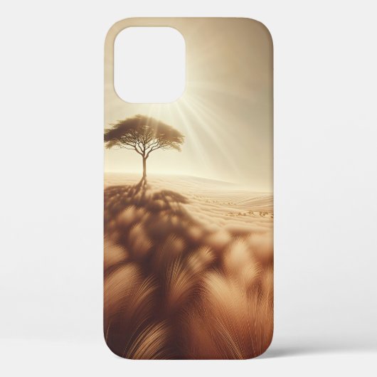 Golden Solitude Tree Phone Case - Afrikanische Sav (Rückseite)