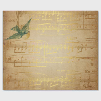 Golden Song Music Matt Wrapping Paper Geschenkpapier