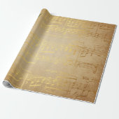 Golden Song Music Matt Wrapping Paper Geschenkpapier (Ungerollt)