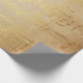 Golden Song Music Matt Wrapping Paper Geschenkpapier (Ecke)