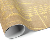 Golden Song Music Matt Wrapping Paper Geschenkpapier (Rolleneckpunkt)