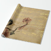 Golden Song Music Matt Wrapping Paper Geschenkpapier (Ungerollt)