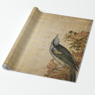 Golden Song Music Matt Wrapping Paper Geschenkpapier