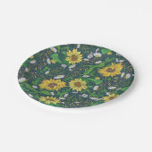 Golden Sonnenblumen Garden Art Paper Teller 7" (Schrägansicht)