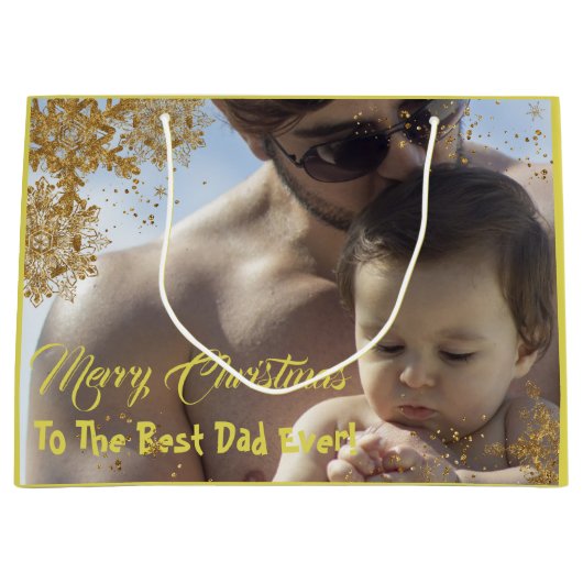 Golden Spark Elegante Der schönste Vater Ever Fris Große Geschenktüte (Vorderseite)