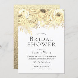 Golden Sparkle Blume Elegantes Brautparty Einladung