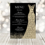 Golden Sparkle Dress Black Birthday Party Bridal Menükarte<br><div class="desc">Golden Sparkle Dress Black Birthday Party Bridal Menü Siehe Matching Collection in Nest Store</div>