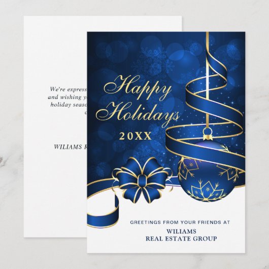 Golden Sparkle Feiertagskarte (Vorne/Hinten)