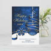 Golden Sparkle Feiertagskarte (Stehend Vorderseite)