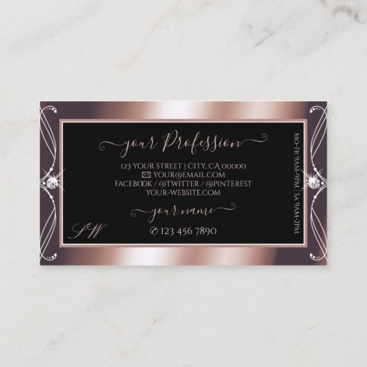 Golden Sparkle Jewels Originals für luxuriöse Blac Visitenkarte (Rückseite)