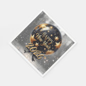 Golden Sparkle New Year Balloon with 2026 Glow Serviette (Ecke)